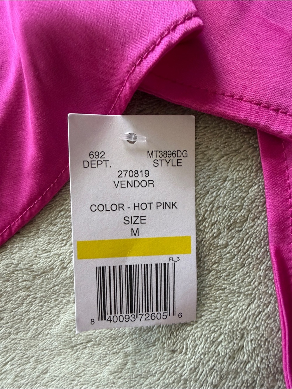 Bright Fuchsia Satin Wrap Around Top - Picture 2 of 2